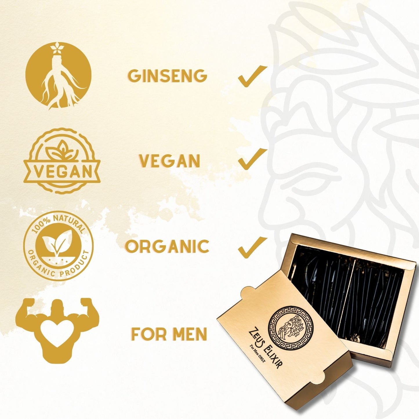 Zeus Organic Honey for Men-Extra Strength Honey for Men (Pack of 24 Sachet)