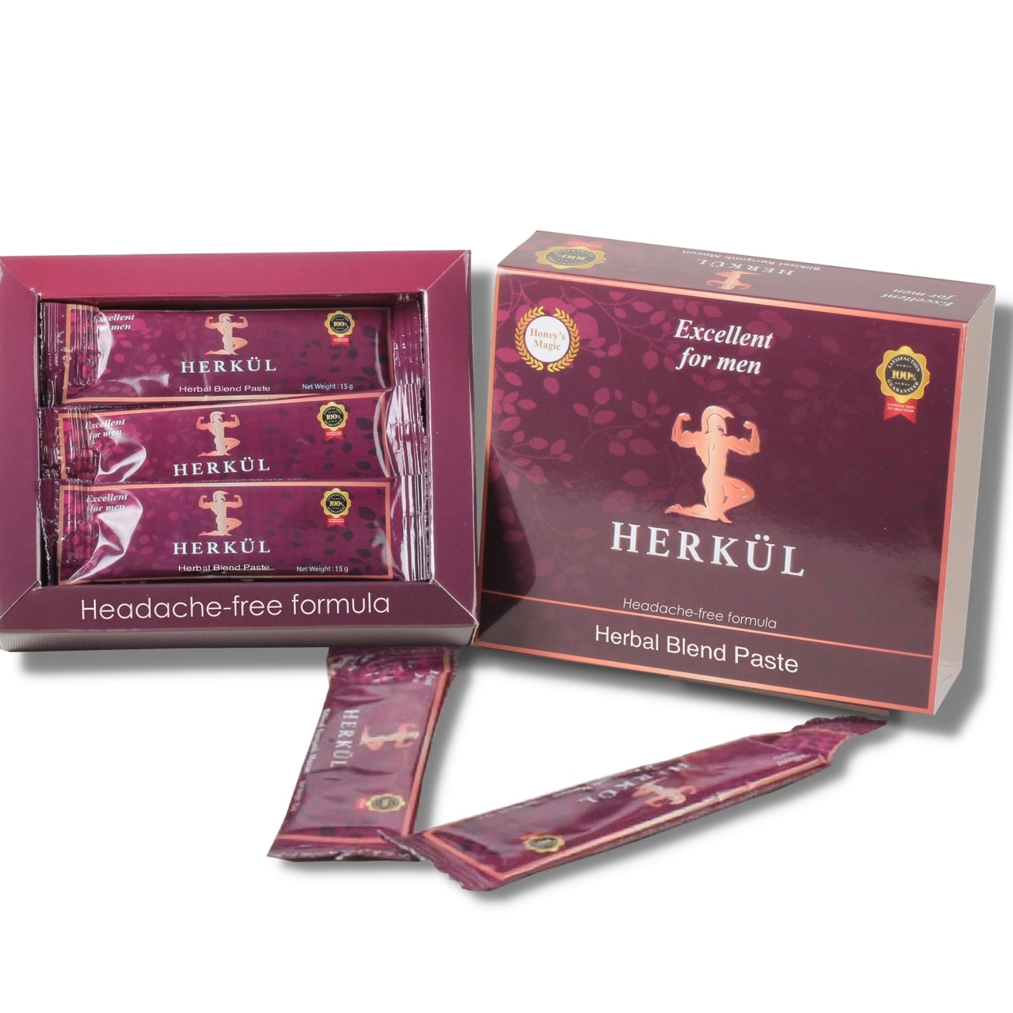 Herkul Organic Honey for Men-Extra Strength Honey for Men (Pack of 12 Sachet)